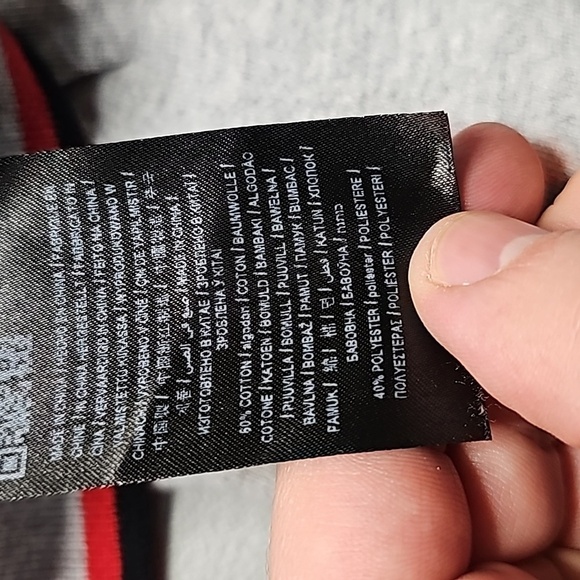 Guess large gray and red zip up hoodie - Picture 6 of 6